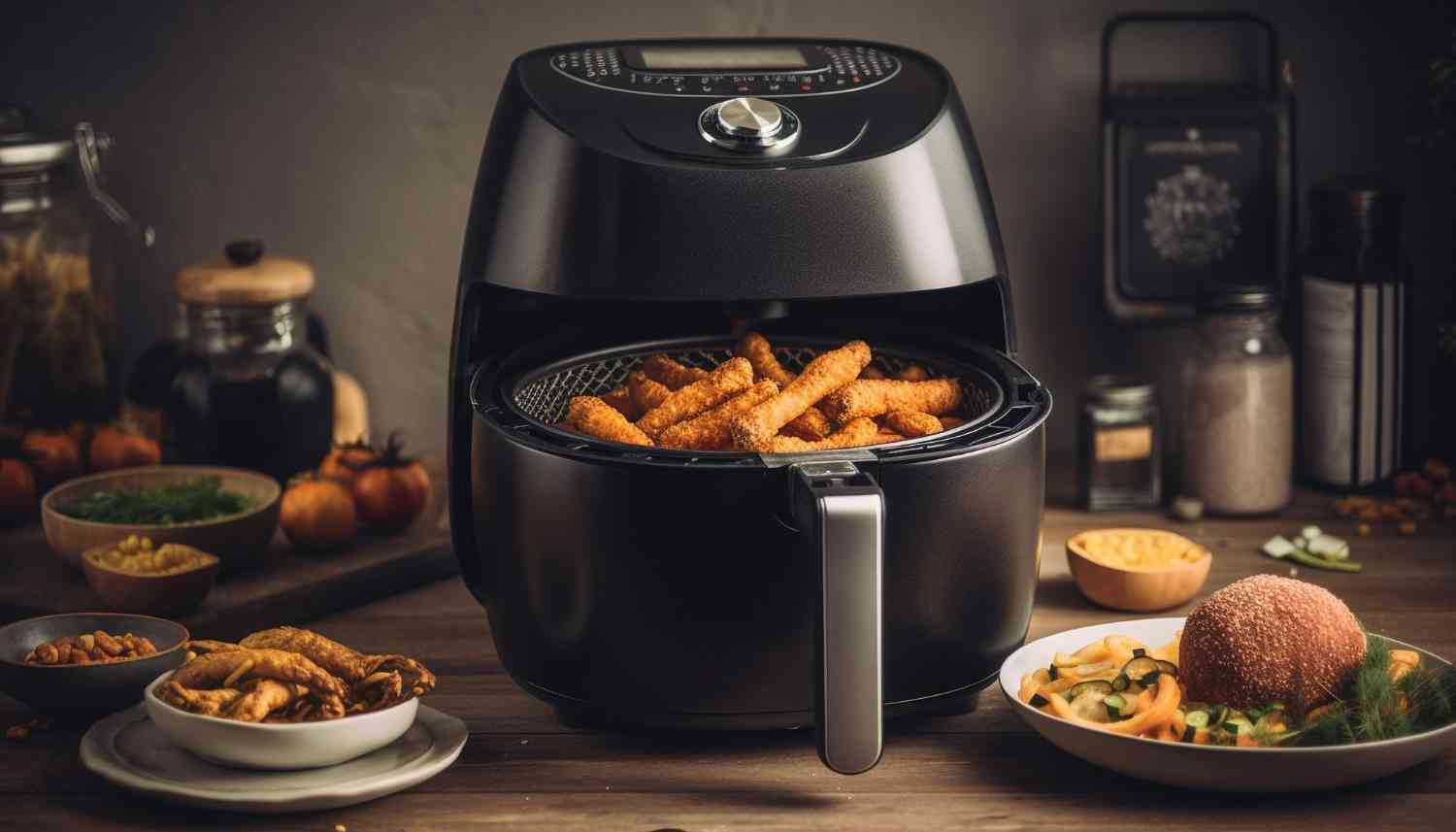 airfryer med mat i